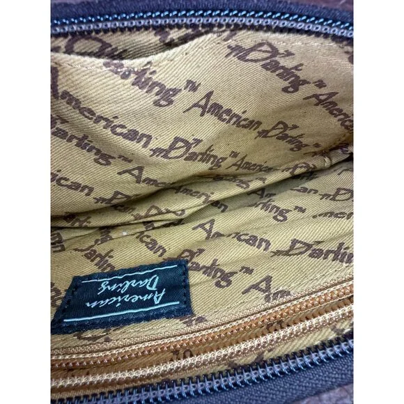 American Darling Pink Animal Print Faux Leather Trim Wristlet Crossbody Bag 10x5 - Picture 6 of 10